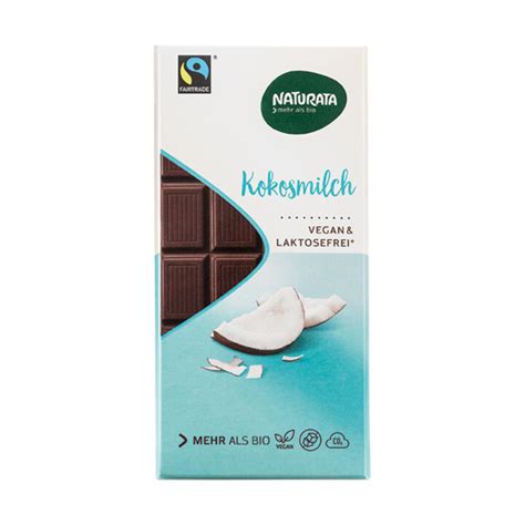 Naturata Kokosmilch Schokolade und Zutaten