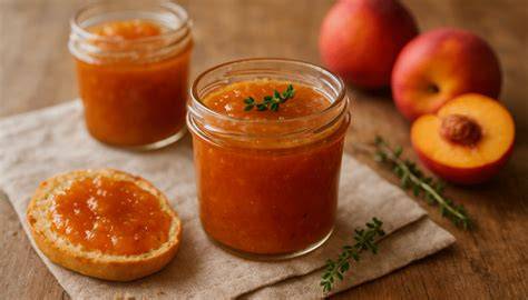 Nektarinen-Marmelade im Glas