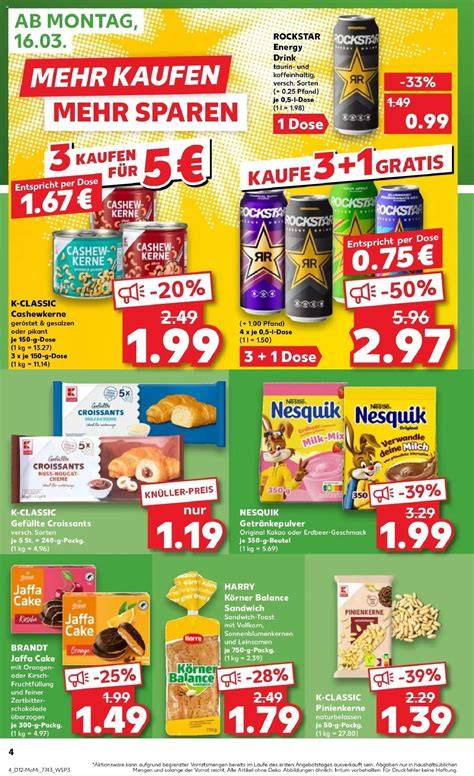Nesquik Verpackungen und Kaufland Prospekt