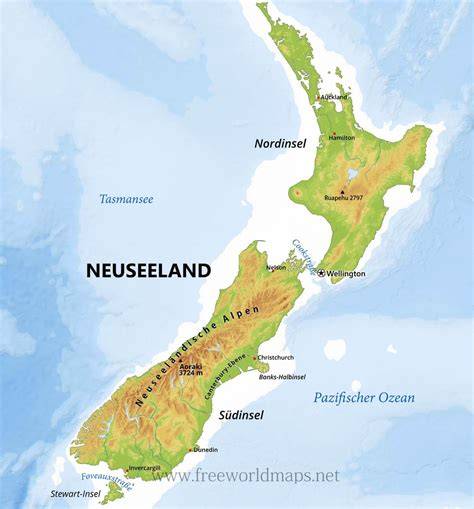 Neuseeland Karte mit Manuka-Regionen