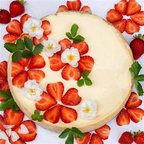New York Cheesecake mit Erdbeeren