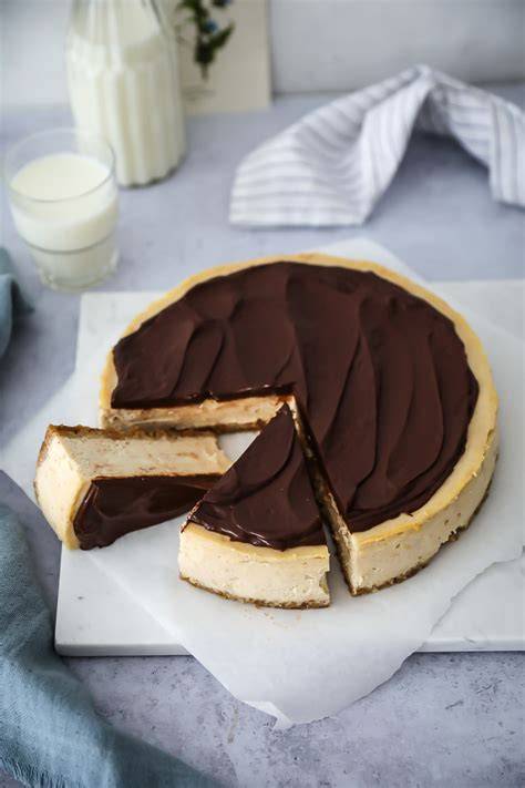 New York Cheesecake mit Schokoladenganache