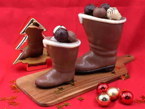 Nikolaus-Stiefel mit selbstgemachter Schokolade