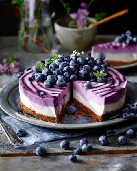 No Bake Heidelbeer-Cheesecake