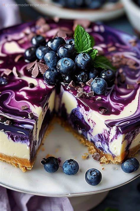 No-Bake Blueberry Cheesecake - Schichten