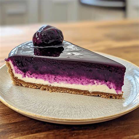 No-Bake Cheesecake nach dem Festwerden im Kühlschrank