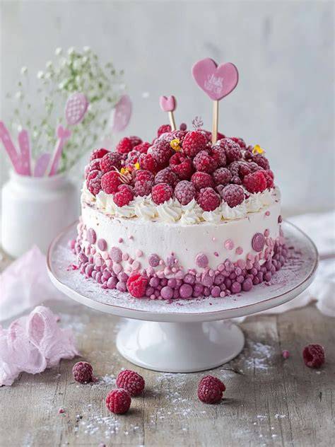 No-Bake Geburtstagstorte mit Schaumküssen und bunten Dekorationen
