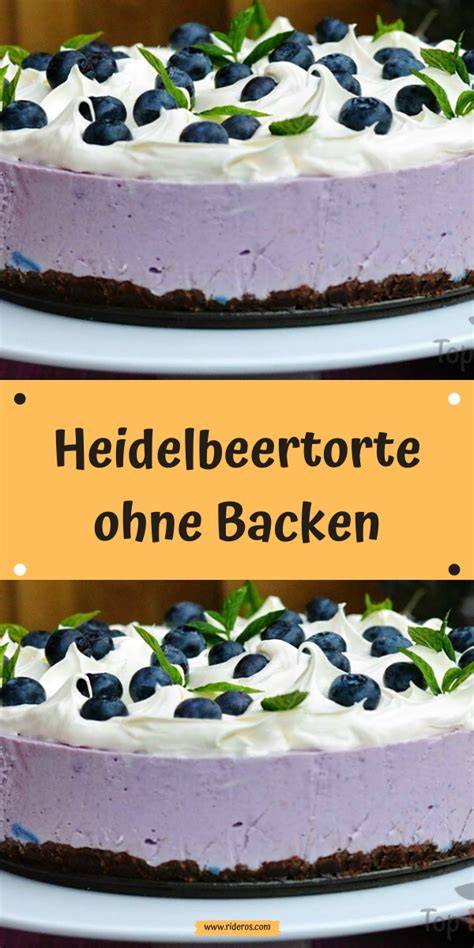 No-Bake Heidelbeer-Quark-Torte mit Butterkeksboden (Schritt-für-Schritt-Collage)