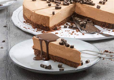 No-Bake Schoko Cheesecake im Anschnitt