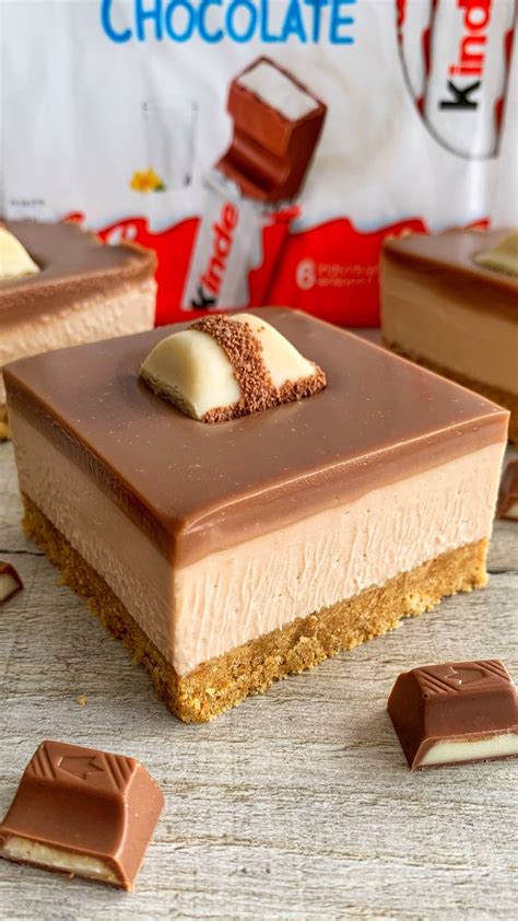 No-bake Kinderriegel Cheesecake, angeschnitten