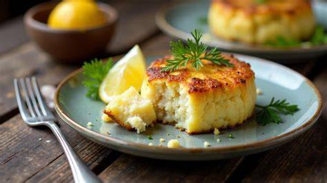 Norwegische Fischtorte im Ofen und serviert