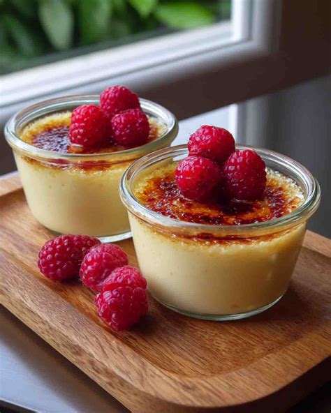 Nougat Crème Brûlée auf Tellern mit karamellisierter Oberfläche