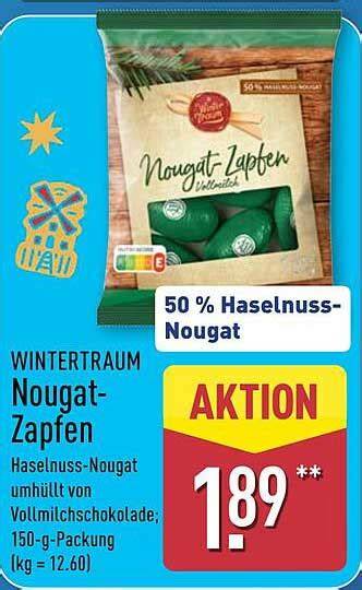 Nougat Zapfen auf Verkaufstheke