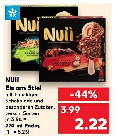 Nuii Eisvariationen mit weißer Schokolade und Zutaten