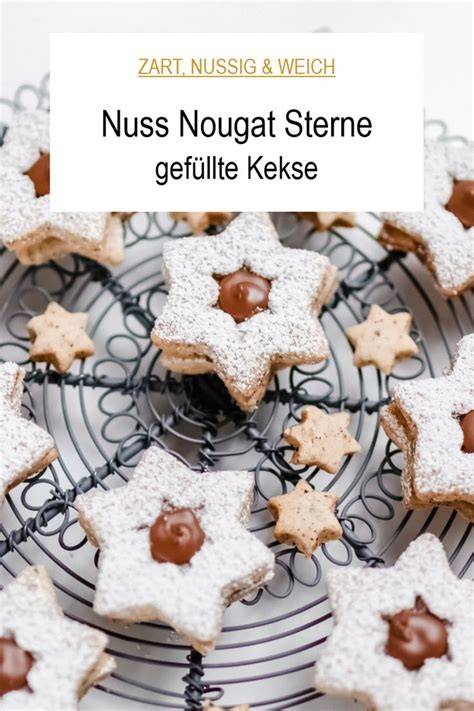 Nuss-Nougat Sterne - fertige Plätzchen als Inspiration
