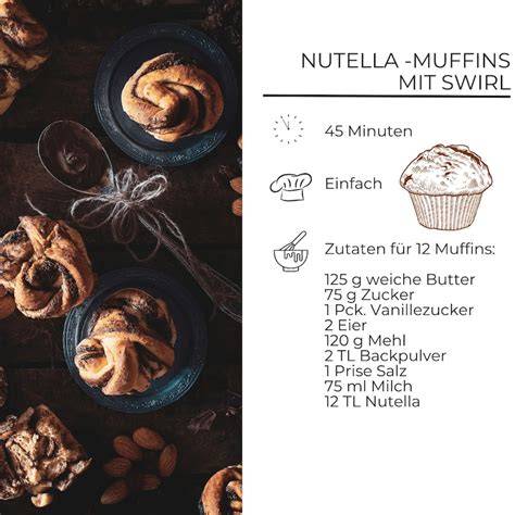 Nutella-Muffins im Muffinblech mit Swirl