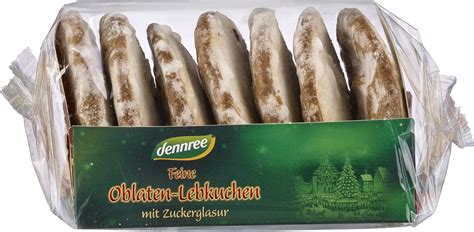 Oblaten-Lebkuchen mit Zutaten und Querschnitt
