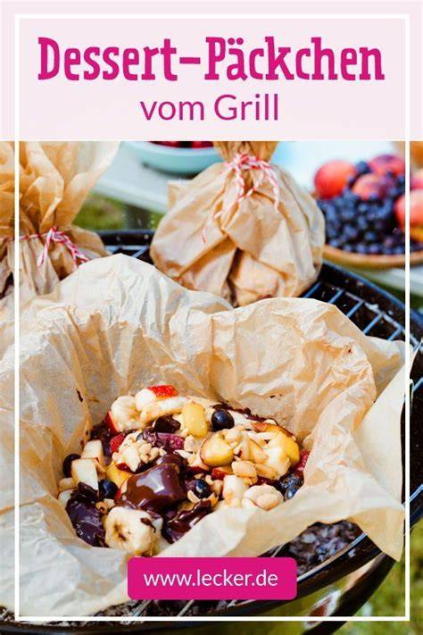 Obst-Schoko-Dessert-Päckchen auf Grill