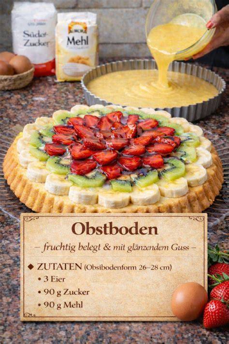 Obstboden mit Tortenguss