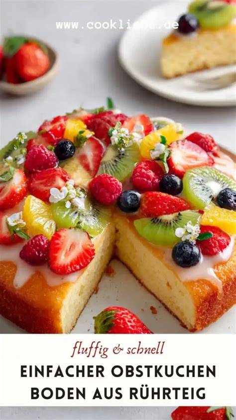 Obstkuchen mit Beeren auf fertigem Boden