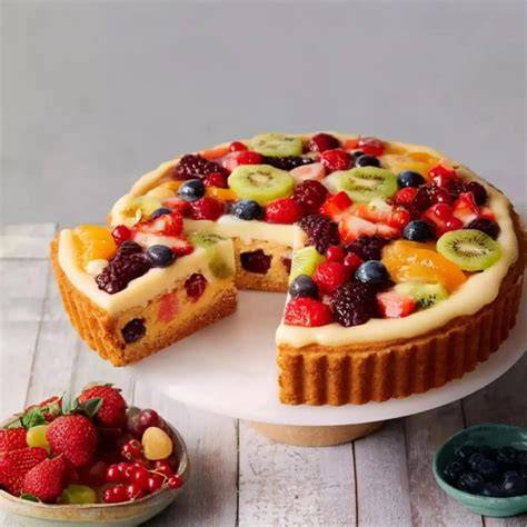 Obstkuchen mit Vanillearoma und Mandelblättchen als Highlight