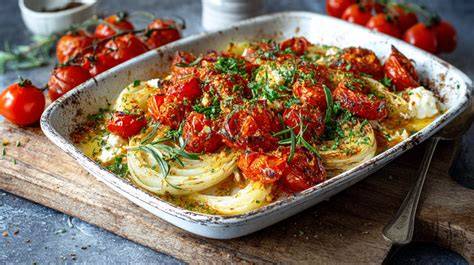 Ofenfenchel mit Feta im Backofen