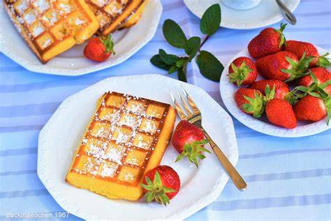 Ofenwaffeln auf Backblech gestürzt
