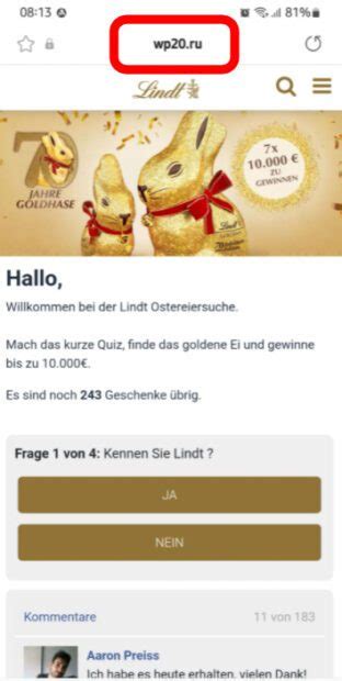 Offizielle Lindt-Website mit echten Gewinnspielen