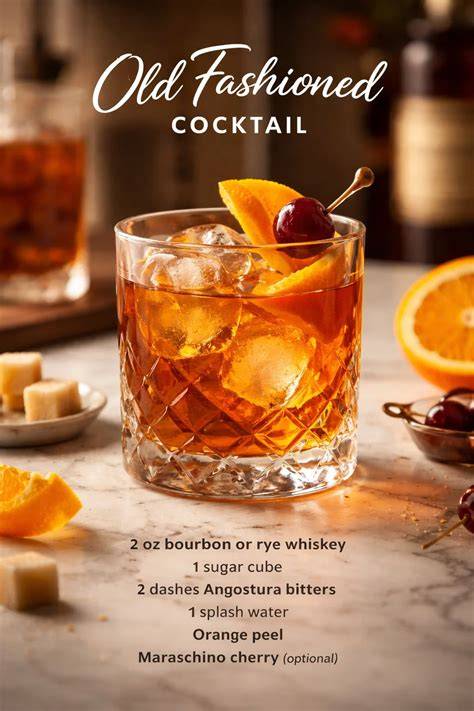 Old Fashioned Cocktail mit Demerara Sirup