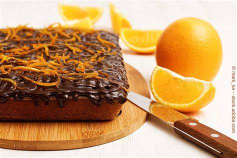 Orangen und Schokolade - Zutaten und Kuchen