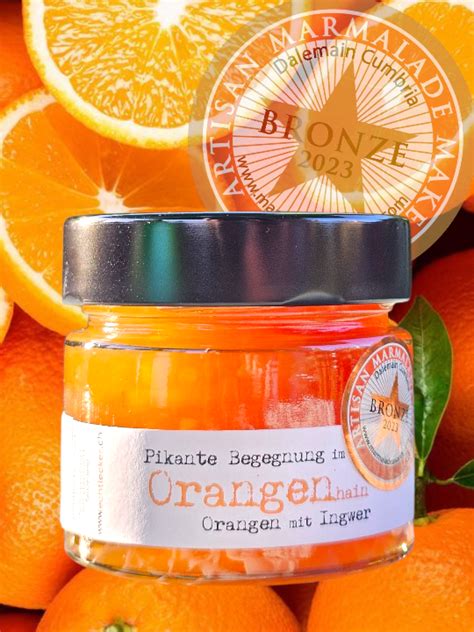 Orangen-Ingwer-Marmelade im Glas