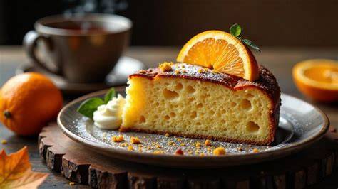 Orangen-Trüffel auf Teller mit Orangenzesten