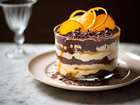 Orangen-Trifle im Glas mit Schichten aus Creme und Cookies
