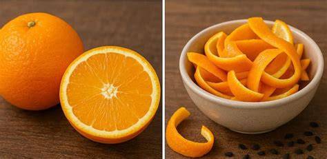 Orangenschale und Ingwer als Zutaten