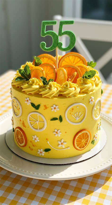 Orangenscheiben auf Torte mit Tortenguss
