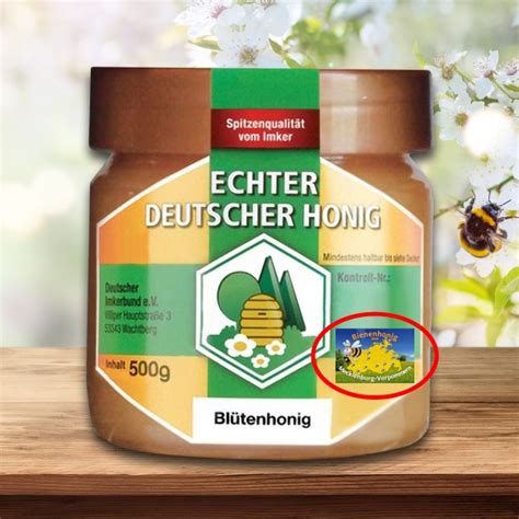 Original Etikett Echter Deutscher Honig und regional abgefüllter Honig