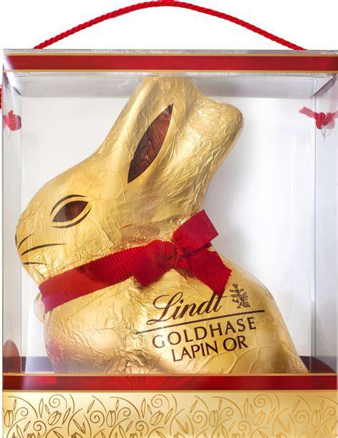 Original Lindt Goldhase 100g mit Glöckchen, goldene Verpackung