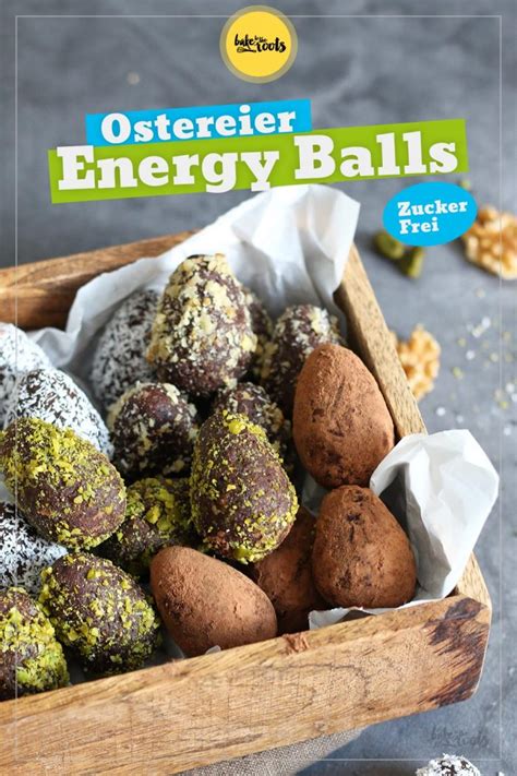 Ostereier Energy Balls, vegan und bunt angerichtet