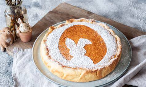 Osterfladen mit Marzipan-Blumen Dekor