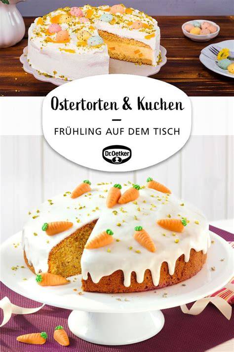 Osterkuchen mit Eierlikör und Kirschen, frühlingshafte Dekoration