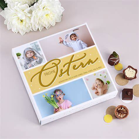 Ostern Geschenkverpackung und Präsentation der Pralinen