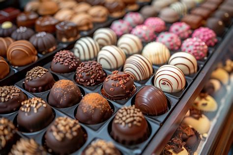 Osterpralinen in verschiedenen Formen und Farben, liebevoll dekoriert