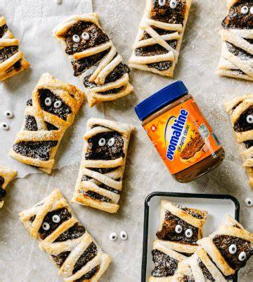 Ovomaltine Halloween Donuts mit dekorativen Mumien