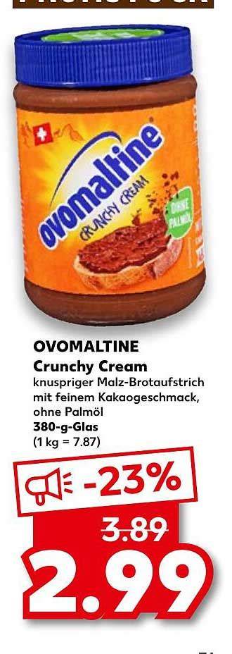Ovomaltine Schokolade und Crunchy Cream im Regal bei Kaufland