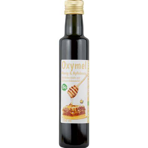 Oxymel: Apfelessig mit Honig im Glas