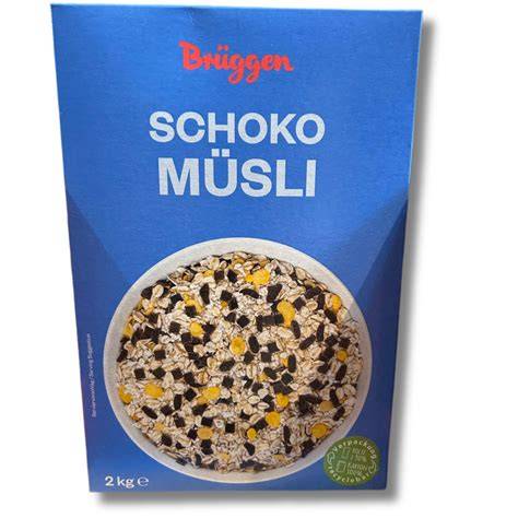 Packshot und Inhaltsstoffe von Brüggen Schoko Müsli