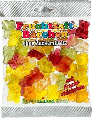 Packung Dr. Munzinger Fruchtsaftbärchen ohne Zucker