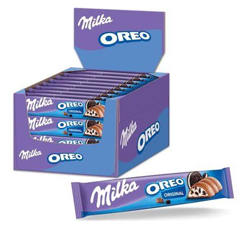 Packung Milka Oreo Schokoriegel und Inhaltsstoffe