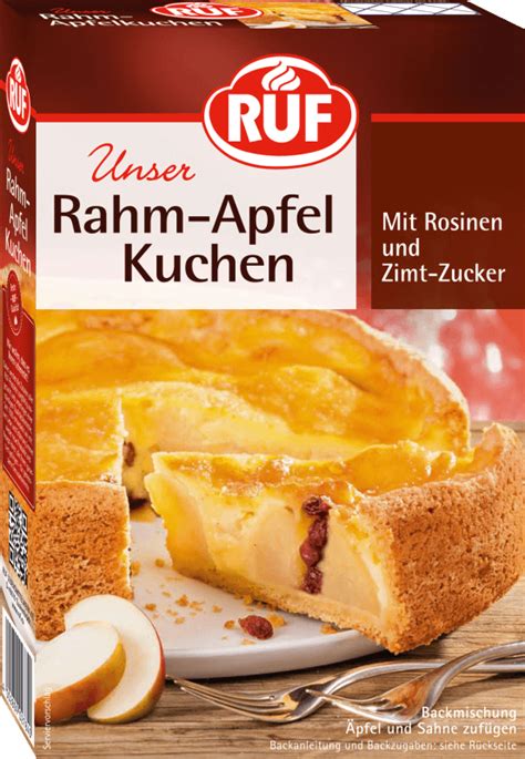 Packung der RUF Rahm-Apfelkuchen Backmischung