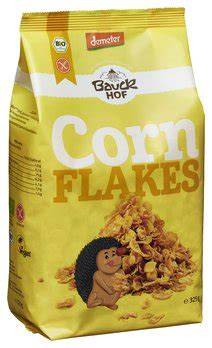 Packung ungesüßter Bio-Cornflakes aus 100% Mais